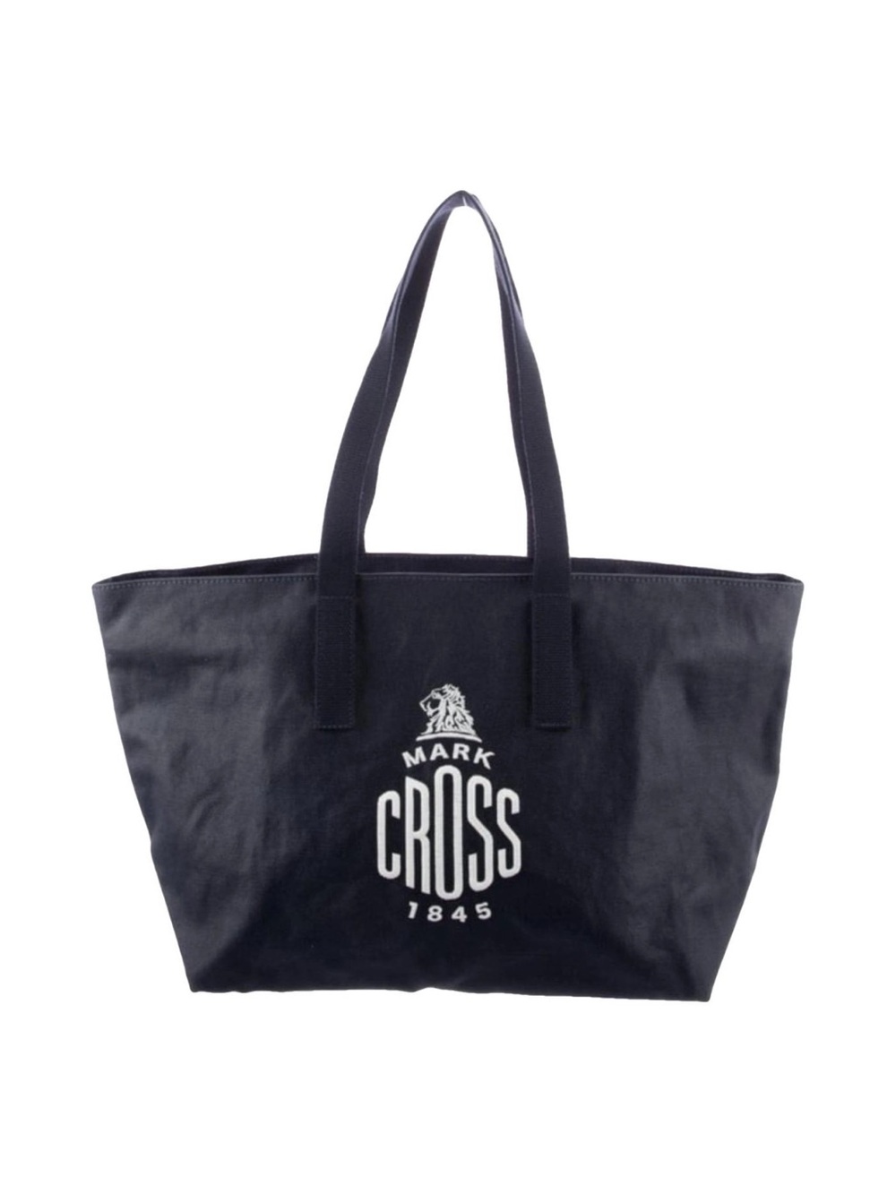 Mark Cross Black Canvas Tote Bag with Logo
